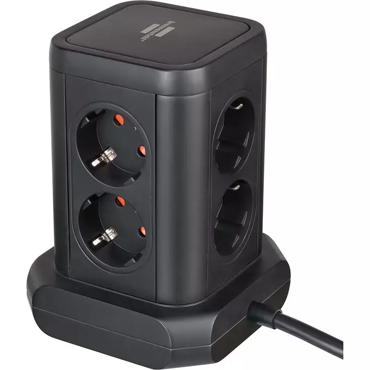 Power strip -torni, jossa on 8 power strippiä 45°-kokoonpanossa (2x USB A & 1x USB C Power Delivery, 2 m kaapelilla, kaksinapaisella kytkimellä). - Jatkojohdot - 4007123691777 - 10