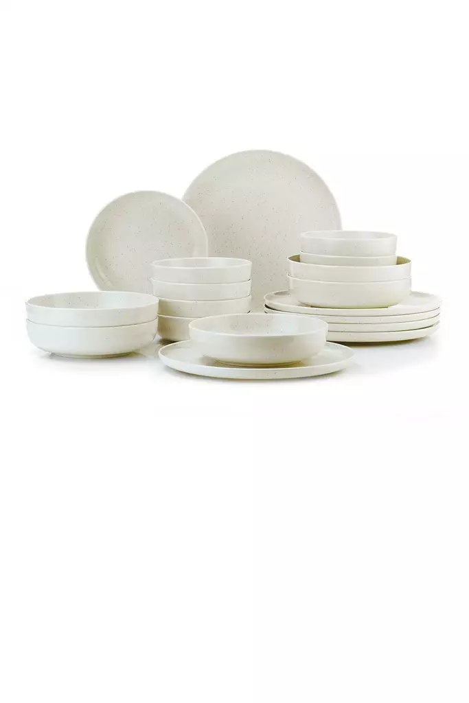 Ruokailuastiasto (18 osaa), monivärinen, 27 x 27 x 2,5 cm, kestävä, käytännöllinen - Lautaset - 8683742451907 - 1