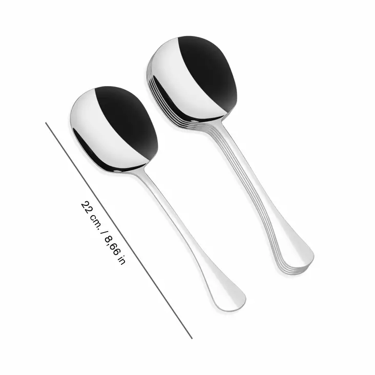 Ruostumaton Teräspalvelusetti 2-osainen, Kromi, Mikroaaltouuni- ja Astianpesukoneenkestävä, 22 x 6 cm - Aterimet ja ottimet - 8684283784127 - 1