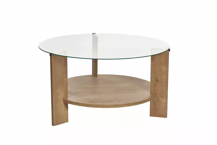 Safiiritammi ja Läpikuultava Sohvapöytä - 100% Karkaistu Lasi, Melamiinipinnoitettu Runko, 75x75x40 cm, Tyylikäs Design - Sohvapöydät - 8684283687657 - 1