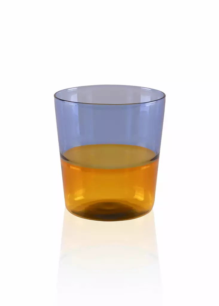 Sininen Tumbler 100% Lasi 8x8x9 cm 320 ml - Astianpesukoneen Kestävä, Ei Mikroaaltouuniin - Tyylikäs Keittiölasit - Juomalasit - 8684283559077 - 1