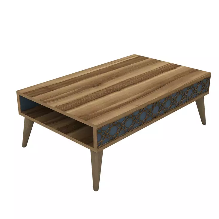 Sohvapöytä - Huonekalut, Pähkinä-Kalsedoni, 100% Melamiinipinnoitettu Lastulevy, 105x36,6x60 cm, Muovijalat, 2 Pakettia - Sohvapöydät - 8681875183757 - 1