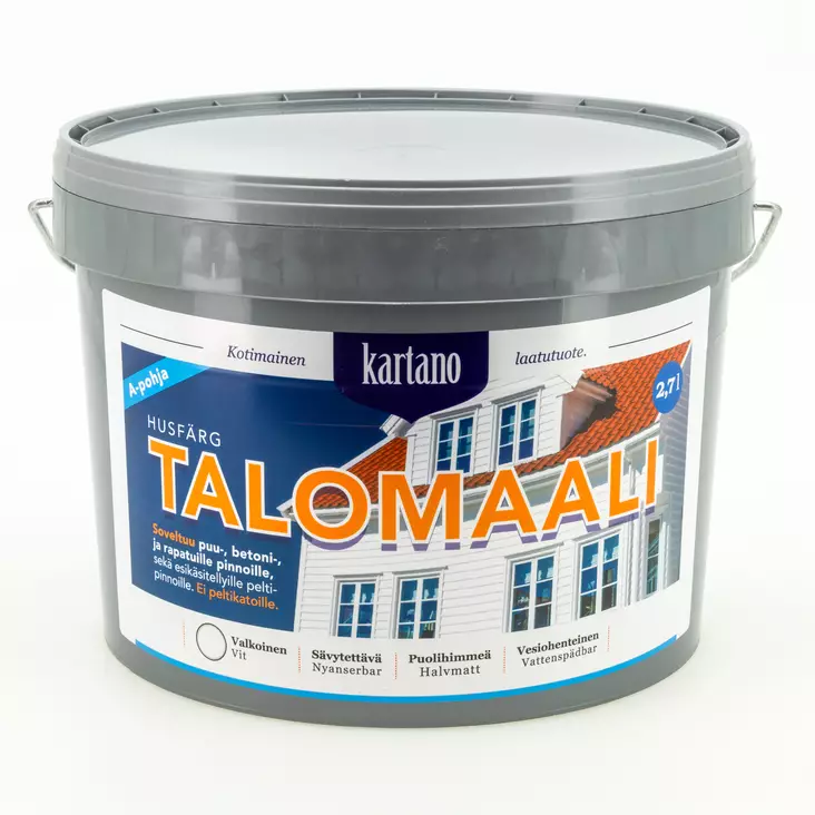 Talomaali 2.7 L valkoinen vesiohenteinen - Maalit ja lakat - 6438168098067 - 1