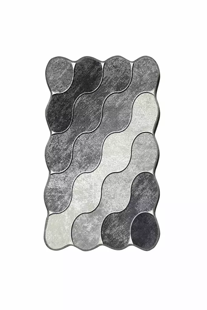 Tummanharmaa Matto 150x240 cm - 100% Polyesteri, Antibakteerinen, Konepestävä, Liukumaton, 10 mm Nukka - Suuret ja keskikokoiset matot - 8683743782567 - 1