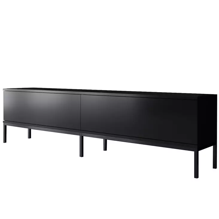 TV-taso, musta, 180cm leveä, kestävä, elegantti - TV-tasot - 8684282484257 - 1