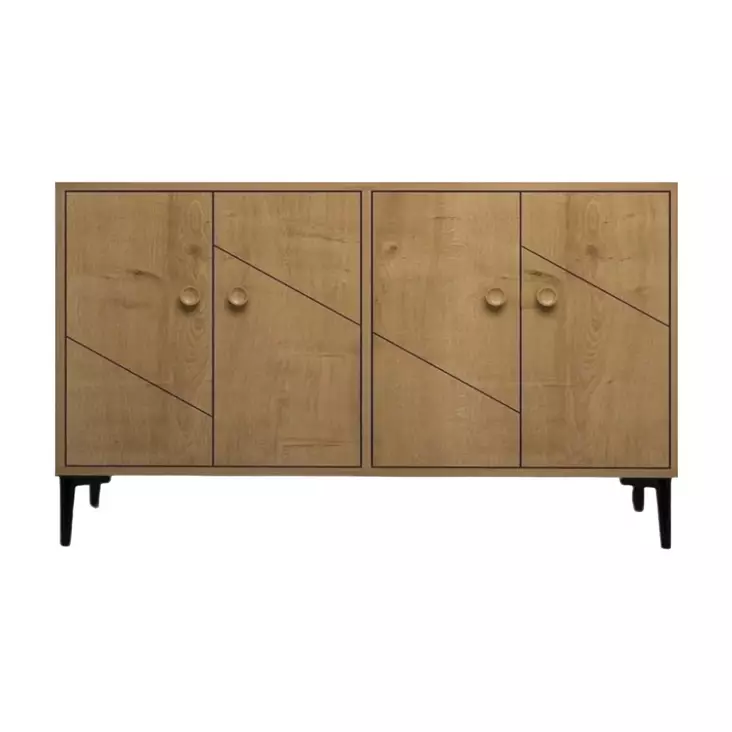 TV-taso Sapphire Oak - 100% Melamiinipinnoitettu Lastulevy, 18mm, PVC-jalat, 120x30x75cm, 1 Paketti - TV-tasot - 8683742102427 - 1