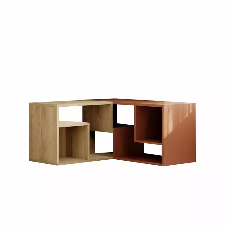 TV-taso Sapphire Oak Cinnamon - 100% Melamiinipinnoitettu Lastulevy, 18mm, 145x44,8x35cm, 20kg Kantavuus - TV-tasot - 8684283503117 - 1