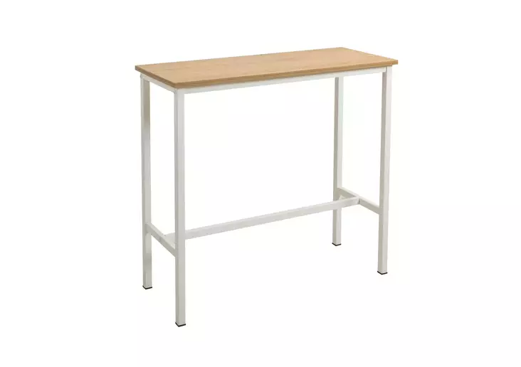 Valkoinen Baaripöytä - 100% Lastulevy, Metallirunko, 100x90x40 cm - Tyylikäs ja Kestävä Huonekalu Verkkokauppaan - Pöydät - 8684282723417 - 1