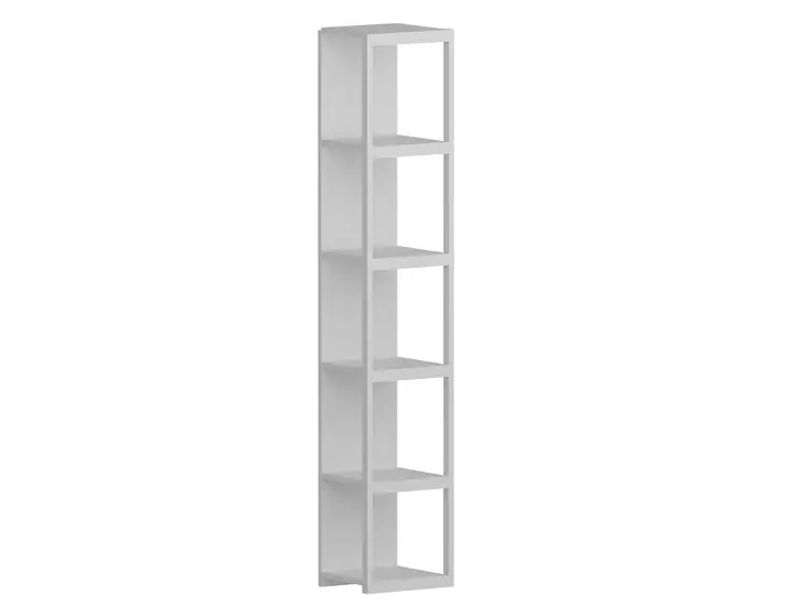 Valkoinen Kirjahylly - Moderni ja Tyylikäs Säilytysratkaisu, 100% Melamiinipinnoitettu, Metallirunko, 33,7x180x29,5 cm - Kirjahyllyt - 8681875385557 - 1