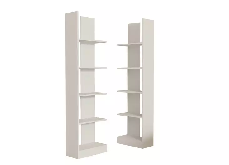 Valkoinen Kirjahylly 100x180x25,8 cm - Skandinaavinen Tyyli, 100% Melamiinipinnoitettu, Useita Hyllyjä, Kiinnitettävä - Kirjahyllyt - 8681875458657 - 1