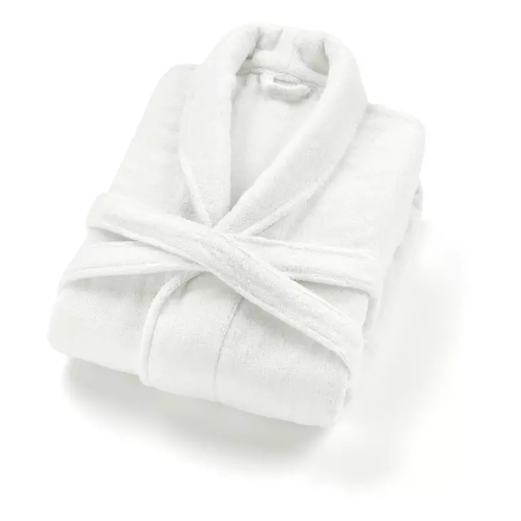 Valkoinen Kylpytakki 77% Puuvilla 23% Bambua 450 gr/m² Koko S - Ylellinen ja Kestävä Kylpyhuoneeseen - Pyyhkeet ja kylpytakit - 8681875944877 - 1