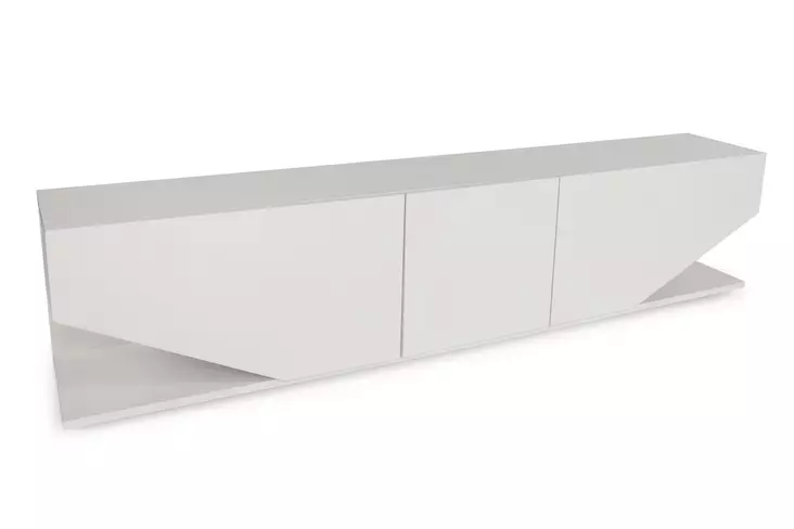 Valkoinen TV-taso 180x40x30 cm - Moderni ja Tyylikäs, 100% Melamiinipinnoitettu, Useita Hyllyjä, Seinään Kiinnitettävä - TV-tasot - 8681181979877 - 1