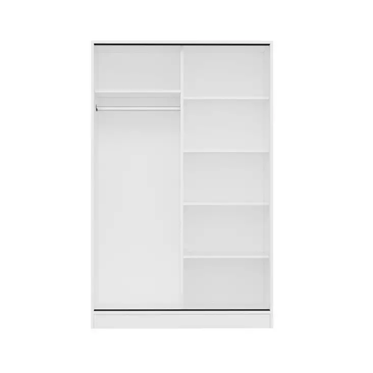 Valkoinen Vaatekaappi 120x190x60 cm - 100% Melamiinipinnoitettu Lastulevy, 18 mm, 5 kg Kantavuus, 4 Pakettia - Vaatekaapit - 8683742561187 - 1