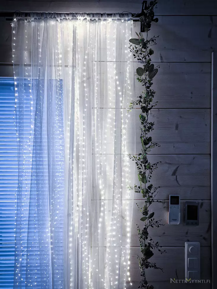 Valoketju Hurrikaani Micro LED valkoinen - Koristevalot - 6410413185937 - 1