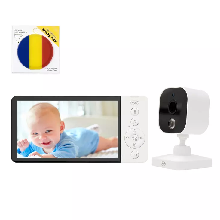 Videovauvamonitori PNI BM500 -paketti, 5 tuuman langaton näyttö, 2,4 GHz ja tarralappu mukana - Itkuhälyttimet - 5949066545757 - 1