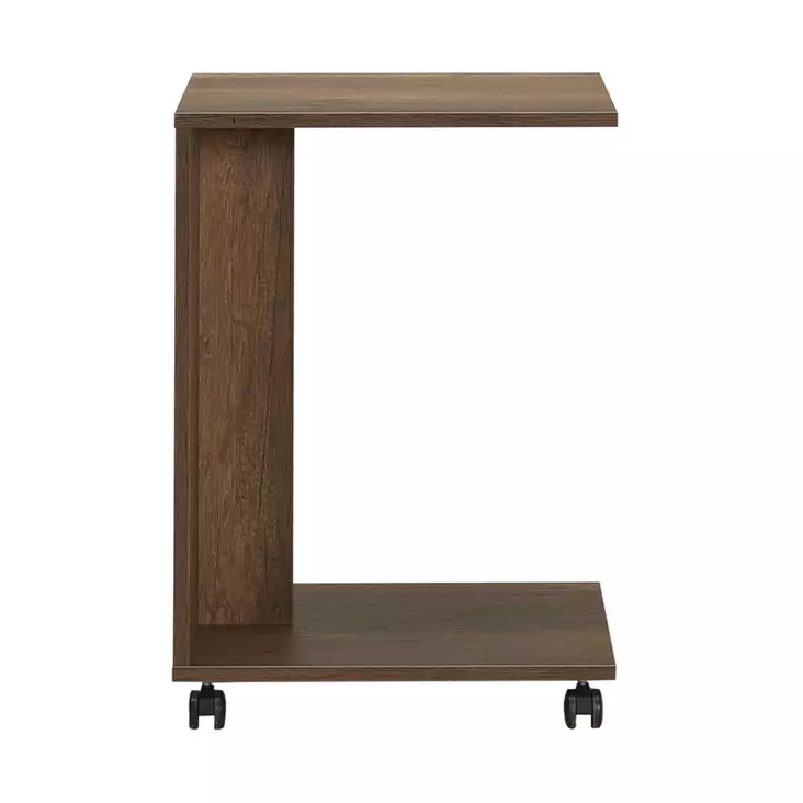 Walnut-sävyinen sivupöytä - 100% melamiinipinnoitettu lastulevy, 16mm paksuus, pyörillä, 35x65x45 cm, 1 paketti - Sivu- ja apupöydät - 8683743473557 - 1