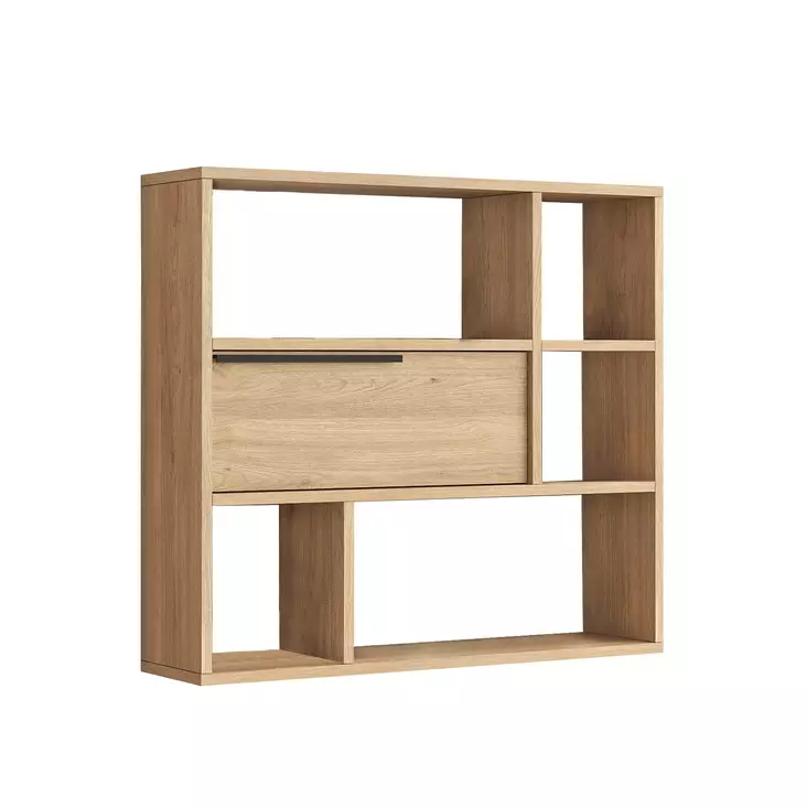 Walnut-seinähylly - Tyylikäs ja Kestävä Säilytysratkaisu - 100% Melamiinipinnoitettu - 90,1x81x22 cm - Helppo Asennus - Seinähyllyt - 8684282369127 - 1