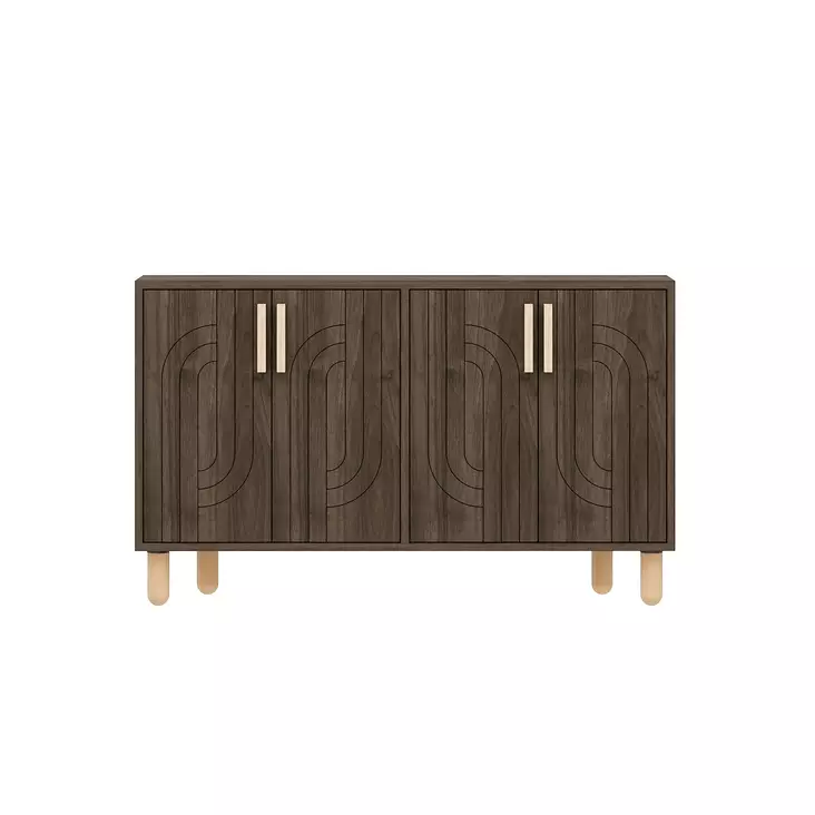 Walnut-värinen Konsoli - 100% Melamiinipinnoitettu Lastulevy, 18 mm, 120x73,6x29,6 cm, Yksi Paketti, Tyylikäs ja Kestävä - Lipastot ja senkit - 8684283501847 - 1
