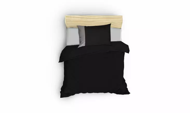 Yhden hengen pussilakanasetti Ranforce, musta harmaa, 160 x 220 cm, pehmeä, helppohoitoinen - Lakanat ja tyynyliinat - 8681875531237 - 1