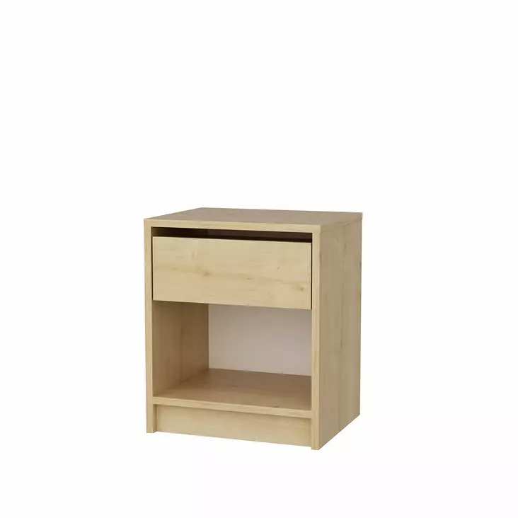 Yöpöytä - Skandinaavinen muotoilu, 100% melamiinipinnoitettu lastulevy, 18mm, 44,6x35,9x52,8cm, tammi, 1 paketti - Yöpöydät - 8683743120017 - 1