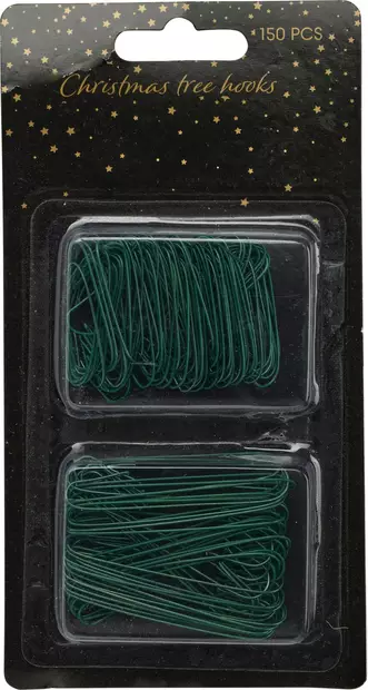 Asennuskoukut 150kpl vihreä - Joulukoristeet ja -tekstiilit - 8720573751698 - 1