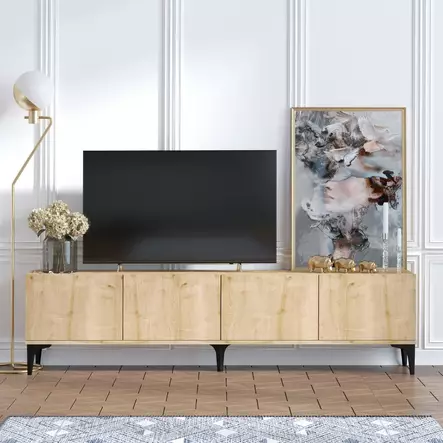 TV-taso, safiiritammi, 180cm x 50cm x 35cm, kestävä, tilava, monikäyttöinen - TV-tasot - 8683342658188 - 1