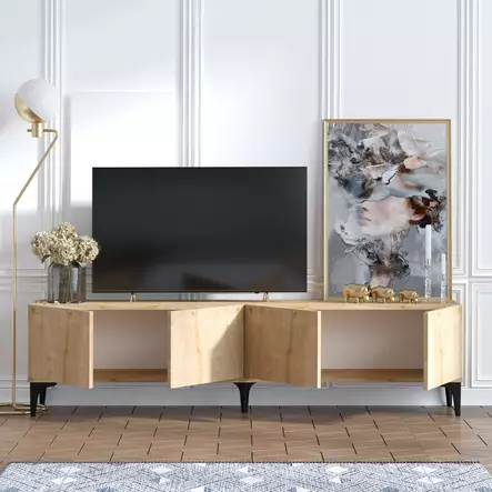TV-taso, safiiritammi, 180cm x 50cm x 35cm, kestävä, tilava, monikäyttöinen - TV-tasot - 8683342658188 - 2