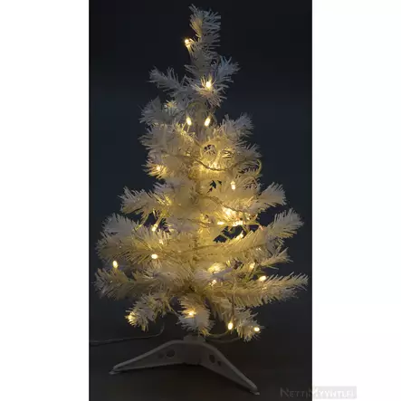 Joulukuusi 45 cm valkoinen valosarjalla somistettuna - Joulukuuset - 8711295743238 - 2