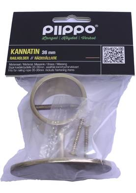 Piippo Kannatin kaideköydelle Ø36mm messinki - Köydet ja narut - 6408586890468 - 2