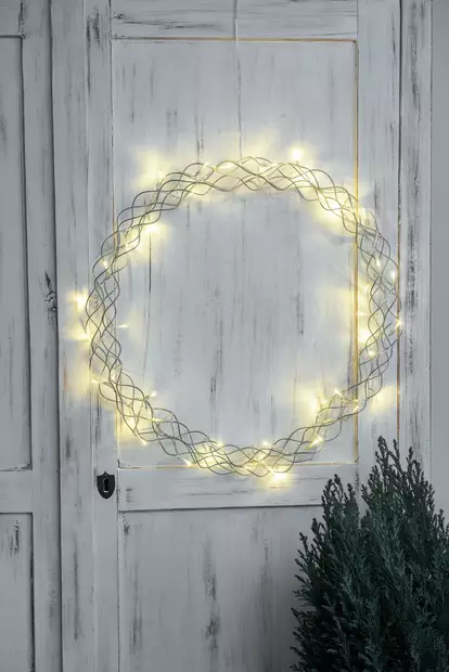 Merlin kranssi 50 cm hopea ip20 - Koristevalot - 6435200288738 - 1