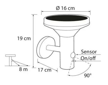 Sein=C3=A4valaisin Airam Arlo Solar musta - Katto- ja seinävalaisimet - 6435200277428 - 2