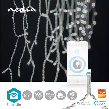 SmartLife Jouluvalot | Jääpuikko | Wi-Fi | Kylmä Valkoinen | 400 LED's | 8.00 m | Android / IOS - Koristevalot - 5412810404438 - 5