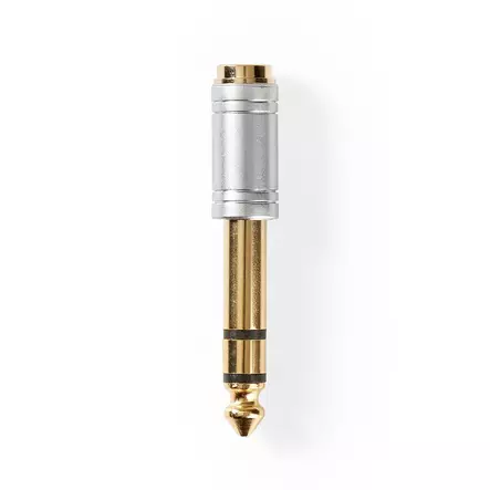 Stereoäänisovitin | 6.35 mm uros | 3.5 mm naaras | Kullattu | Suora | Metalli | Hopea | 1 kpl | Laatikko - Audioadapterit - 5412810314058 - 1