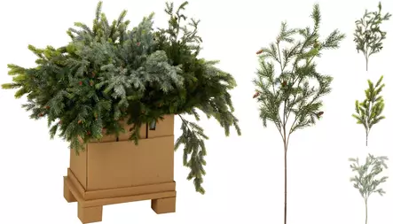 Koristeellinen 90 cm havuspray kävyillä – laadukas ja kestävä tekohavunoksa sisustukseen - Joulukoristeet ja -tekstiilit - 8721037603348 - 1