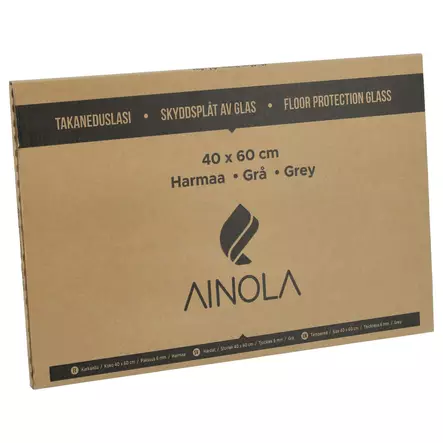 Ainola 40x60 cm harmaa takaneduslasi - Takat ja kaminat - 6438014350578 - 2