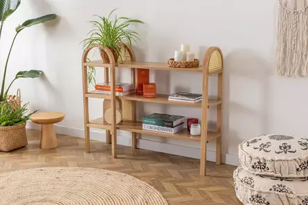 Dresseri - 100% Tuhkapuuta, Luonnollinen Väri, 110x90x30 cm, Melamiinipinnoitetut Hyllyt, Tyylikäs ja Kestävä - Vaatekaapit - 8684282438458 - 2