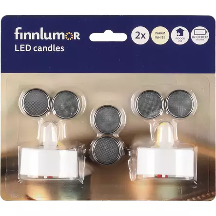 Led kynttilä 2 kpl Finnlumor - Led-kynttilät ja lyhdyt - 6410411080678 - 2