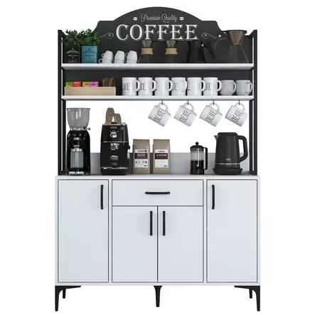 Monikäyttöinen Kaappi, Valkoinen, 100% Melamiinipinnoitettu E1 Laatu Lastulevy, 18mm, 120x183,6x40cm, 4 Pakettia - Kaapit ja lipastot - 8684282481058 - 1