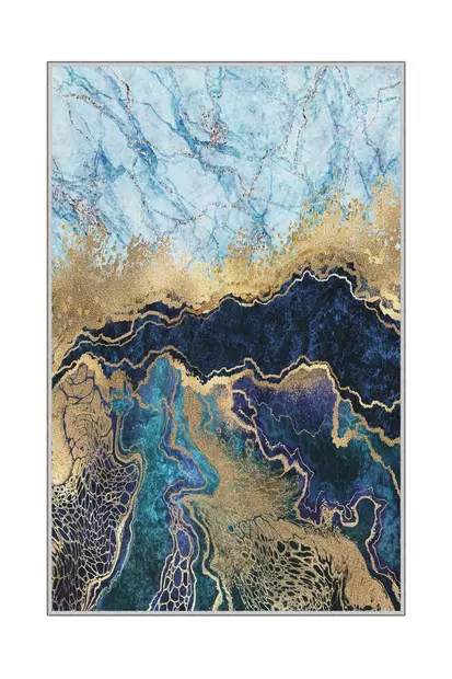 Monivärinen eteisen matto käytävämatto 100x150 cm - 3D Digipainettu, Konepestävä, Antibakteerinen, Liukumaton, 100% Polyesteri - Suuret ja keskikokoiset matot - 8682870591738 - 1