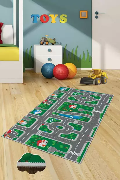 Monivärinen eteisen matto käytävämatto 100x150 cm - Antibakteerinen, Liukumaton, 3D Digipainatus, Konepestävä, 100% Polyesteri - Suuret ja keskikokoiset matot - 8682870637818 - 2