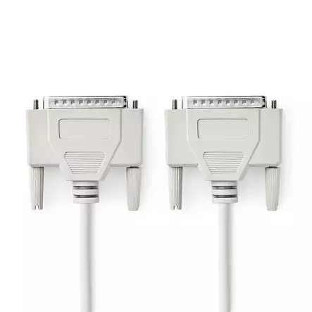 Sarjakaapeli | D-SUB 25-Pin uros | D-SUB 25-Pin uros | Niklattu | 2.00 m | Pyöreä | PVC | Valkea | Label - Tietokone ja verkko - 5412810421138 - 1
