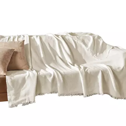 Sohvanpäällinen, ecru, 170 x 205 cm, ekologinen, pehmeä, pestävä - Sohvat - 8684282043508 - 1