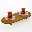 100% Massiivipuinen Tarjotin, Pähkinä, 40x14x5 cm, Tyylikäs ja Kestävä Sisustuselementti, Yksi Paketti - Tarjoiluastiat - 8684282095828 - 1