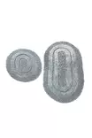 100% Puuvillainen Harmaa Kylpyhuonemattosetti (2 kpl) - Käsintehty, 1600 gr/m², 25 mm Nukka, Konepestävä 30°C - Kylpyhuonematot ja kosteantilan matot - 8683743317318 - 1
