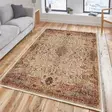 100% Puuvillamatto 100x150 cm - Antibakteerinen, Konepestävä, Beige/Punainen/Kameli, Liukumaton PVC-pohja - Suuret ja keskikokoiset matot - 8683742635338 - 2