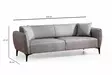 3-istuttava sohva, harmaa, 220 cm leveä, mukava, kestävä - Sohvat - 8683342950558 - 8