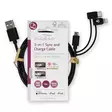 3 in 1 kaapeli | USB 2.0 | USB-A Uros | Apple Lightning 8-Pin / USB Micro-B Uros / USB-C Uros | 480 Mbps | 1.00 m | Niklattu | Pyöreä | PVC | Musta | Label - Tietokone ja verkko - 5412810421718 - 66