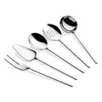 5-osainen Ruostumaton Teräs Keittiövälineet Setti - Hopea, 4mm, Astianpesukoneen Kestävä, Ei Mikroaaltouuniin - Aterimet ja ottimet - 8684283550548 - 1