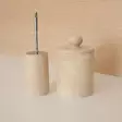 7-osainen Kylpyhuonesetti 100% Travertiini Marmoria, Beige - Sisältää Saippua-annostelijan, Hammasharjatelineen, Roskakorin - Kylpyhuonetarvikkeet - 8684283055418 - 4