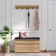 Naulakko, musta tammi, 80 cm leveä, 42 cm korkea, 35 cm syvä, tilava, kestävä, tyylikäs - Naulakot - 8682870656048 - 1